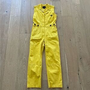 Wildfang The Essential High Waisted Women's Medium Yellow Coveralls Jumpsuit